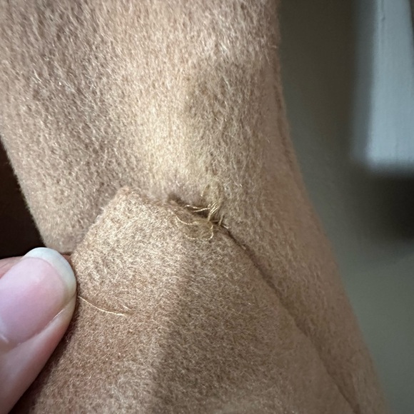 J. Jill Camel Double Faced Coat w/Blush Interior and Double Front Pockets - Picture 4 of 6